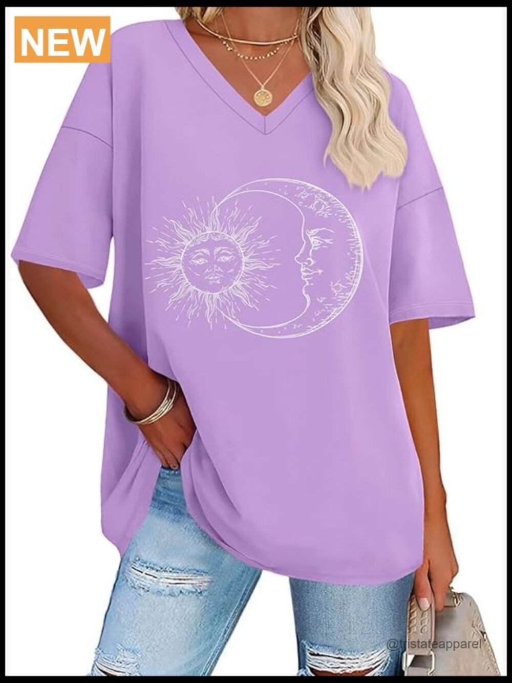 Oversized V-Neck T-Shirt Soft Breathable Short Sleeve Casual Top